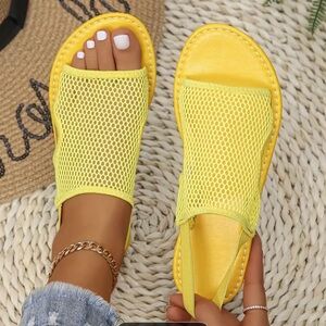 Yellow Mesh Women's Sandals